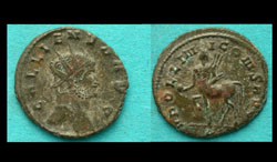 Gallienus, Zoo Issue, Centaur with Globe and Rudder reverse